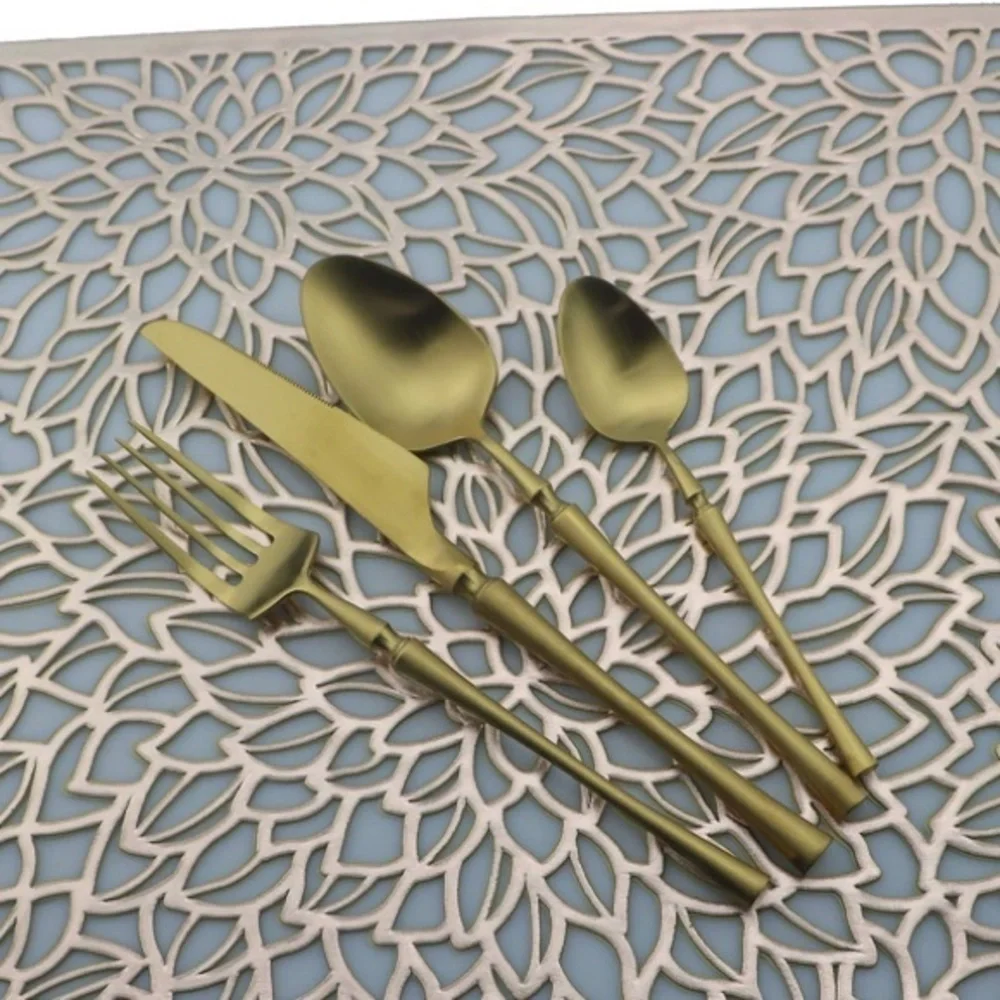 Gold Placemats Laser Cut Elegant Everyday Special Occasion Holiday Elegant 4 PC